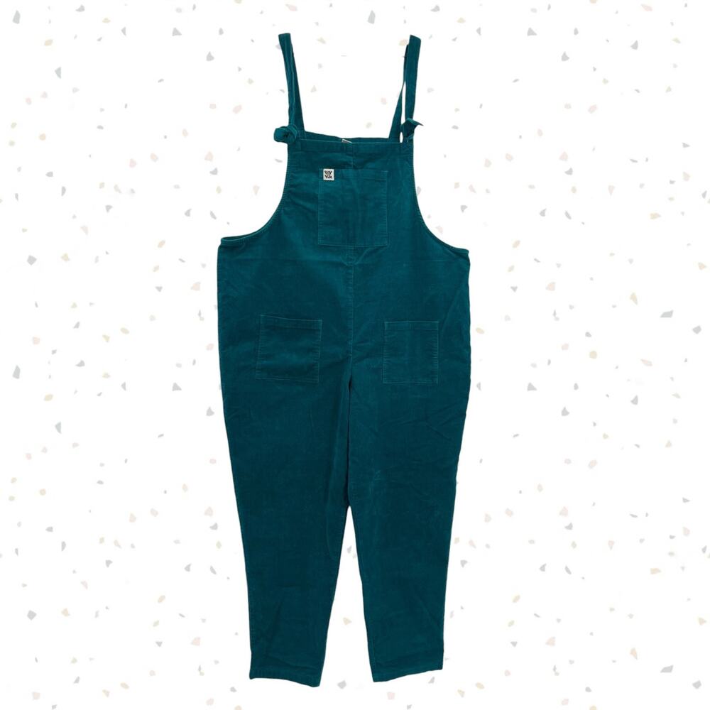 Lucy Yak Green Teal Corduroy Overalls Jewel Tone Jumpsuit Dungarees US Size 18R